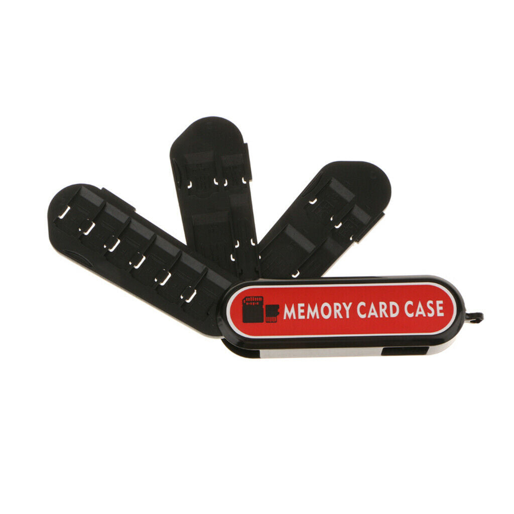 1x SD/ 6x TF/ 3x SIM Memory Card Holder Protective Storage Case with Lanyard
