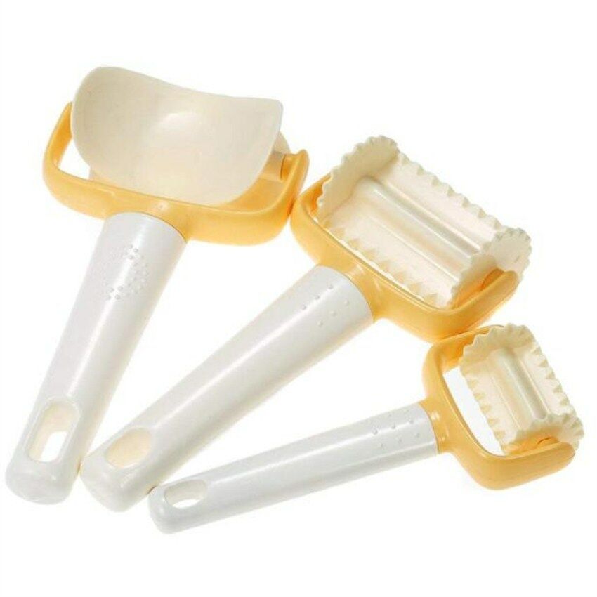 3PCS Rolling Cookie Pastry Dough Cutter Roller Slice Biscuit Cutting Blader