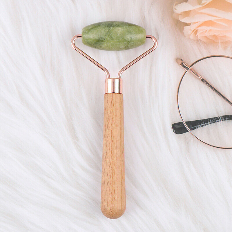 1x Facial Massage Roller Double Heads Jade Stone Face Body Skin Relaxati.l8