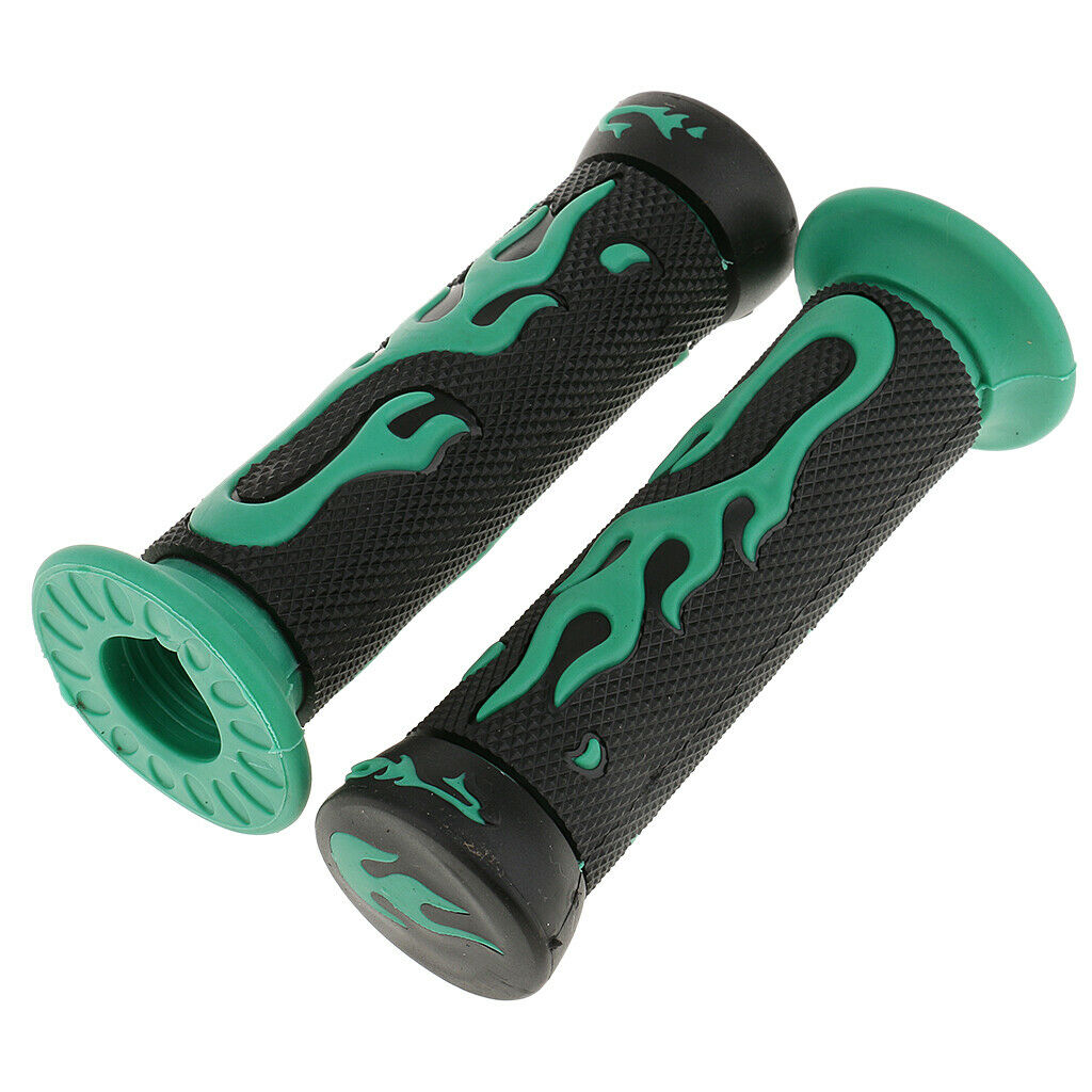 2 Pairs Blue+Green 7/8'' 22mm Motorcycle Scooter Handlebar Hand Grips