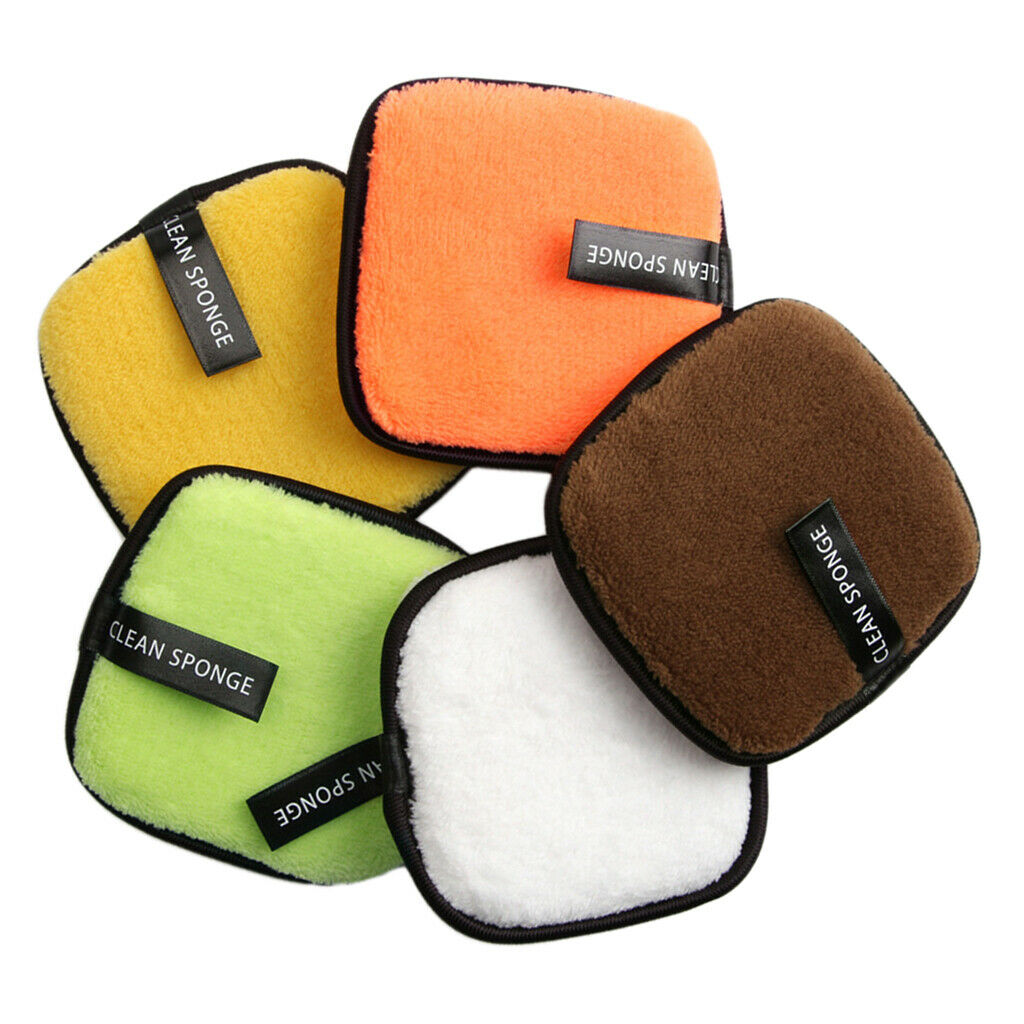 5 Pcs Reusable Make Up Remover Pads Soft Facial Cleansing Cloths Washable