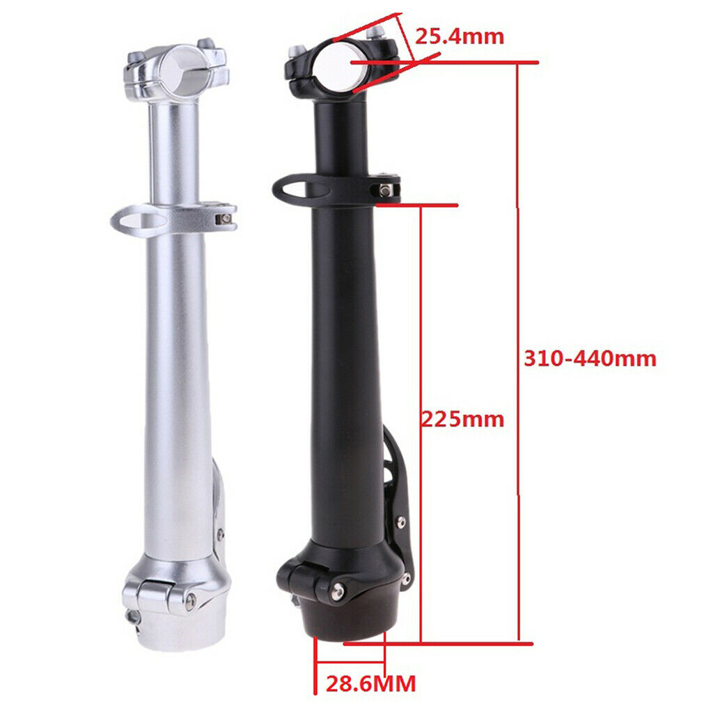 Folding 25.4mm Bicycle Head Tube Stem 28.6mm Handlebar Support Pole For DAHON