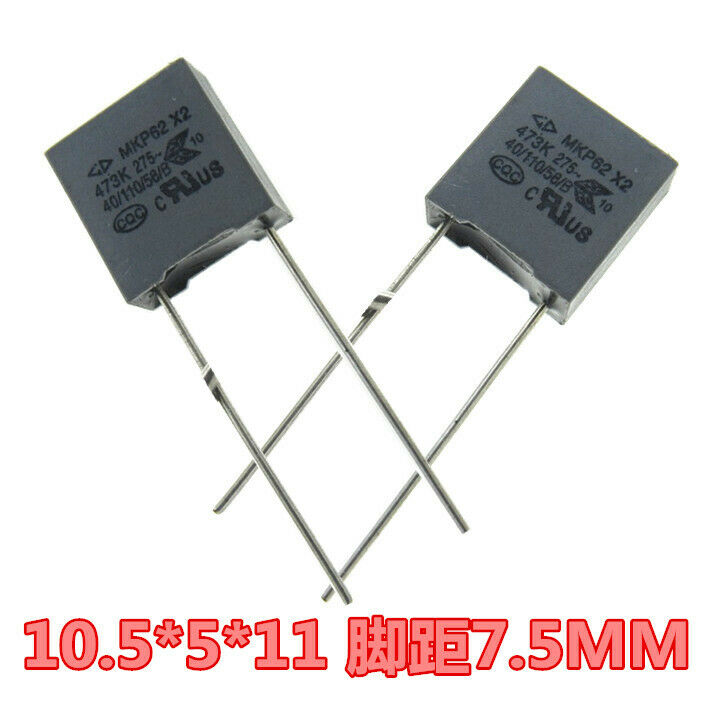 20pcs MKP62 X2 473K 275V 0.047UF 47NF Polypropylene Film Capacitor P=7.5mm