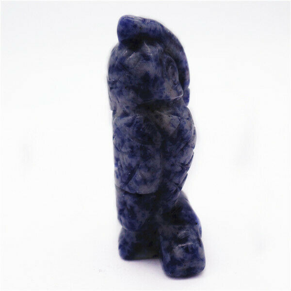 52x28x18mm Natural Blue Sodalite Carved Owl Decoration Statue Home Decor HH7924