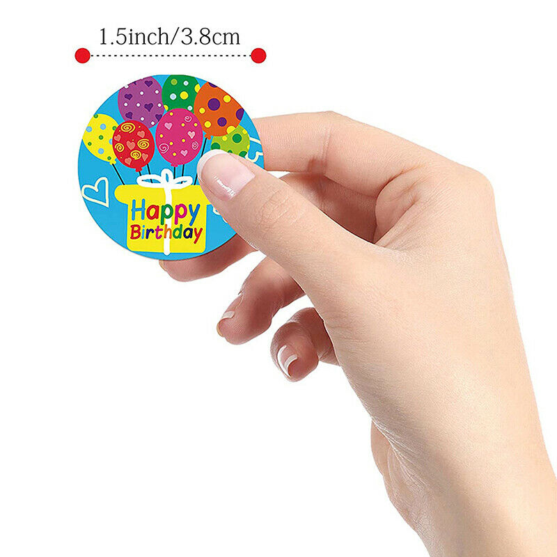 500Pcs/Roll Happy Birthday Round Stickers Party Gift Packaging Seal Labels