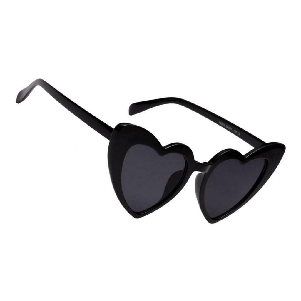 Heart Shaped Sunglasses Summer Sun Glasses Party Costume Eyewear Black