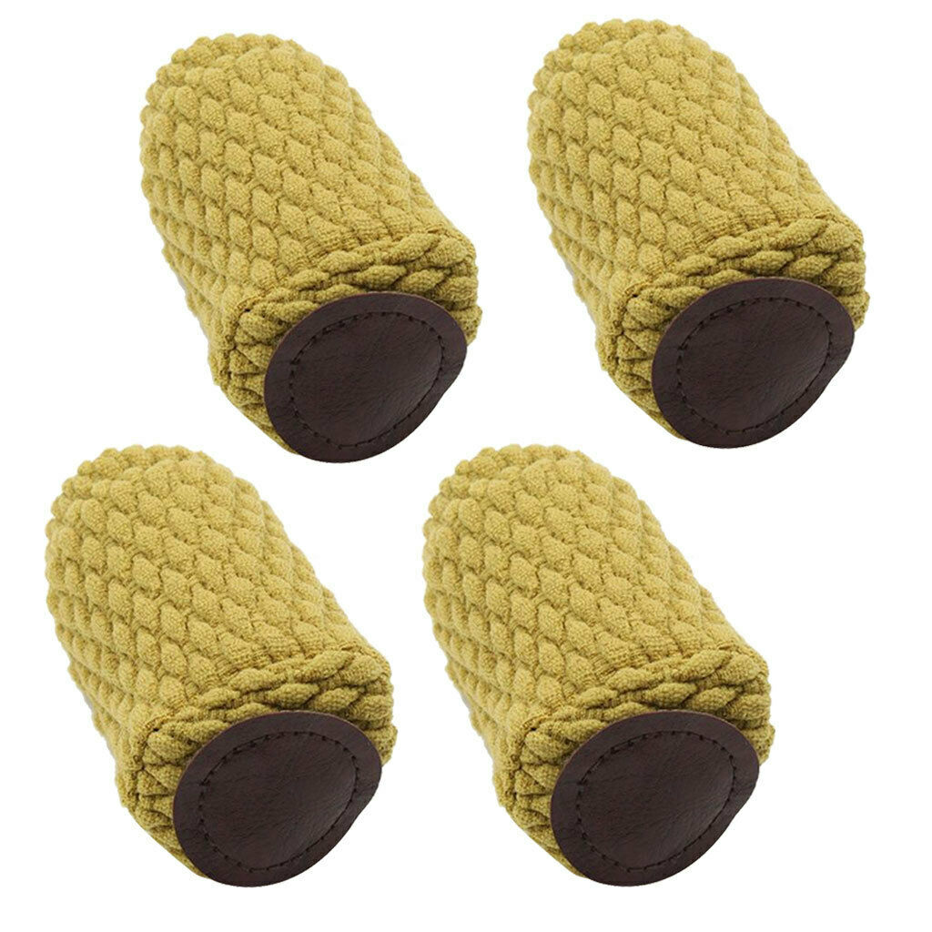 4 Piece Skid-resistant Chair Leg Caps Furniture Table Floor Protector Yellow