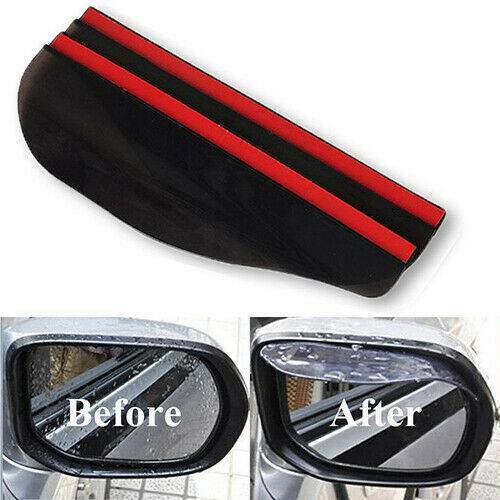 2Pcs Side Rear Mirror Visor Car Accessories Rain Snow Guard Black Eyebrow Set ~
