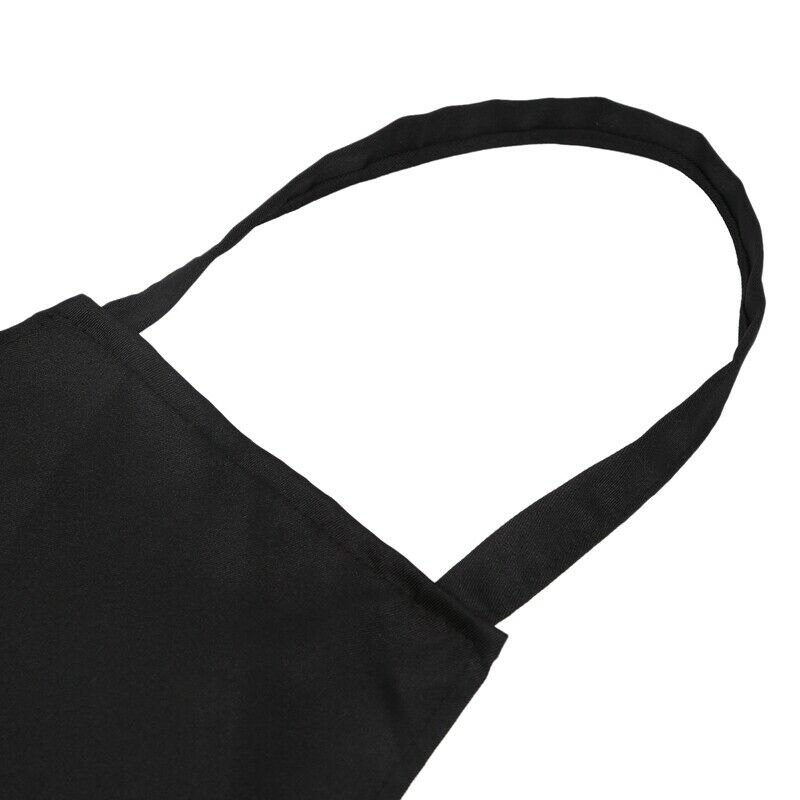 Unisex 2 Pocket Black Kitchen Apron Bib, One Size in Medium W3U2U2
