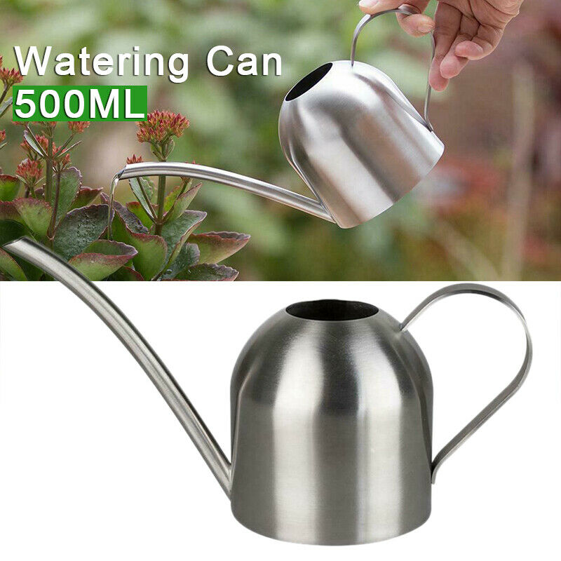 Indoor Outdoor Decorative Metal Watering Can 500ml Stainless Steel Garden Tool