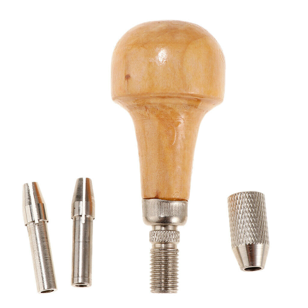2 Sets Pin Vise Drill Bits Wood Handle Collet Watchmaking Jewelry Tool