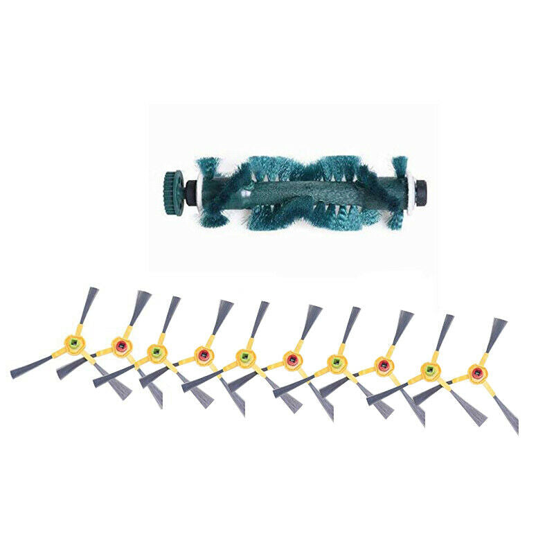1X Main Agitator Brush+ 10XSide Brush for Ecovacs Deebot Deeboo D73 D76 Pack TG8
