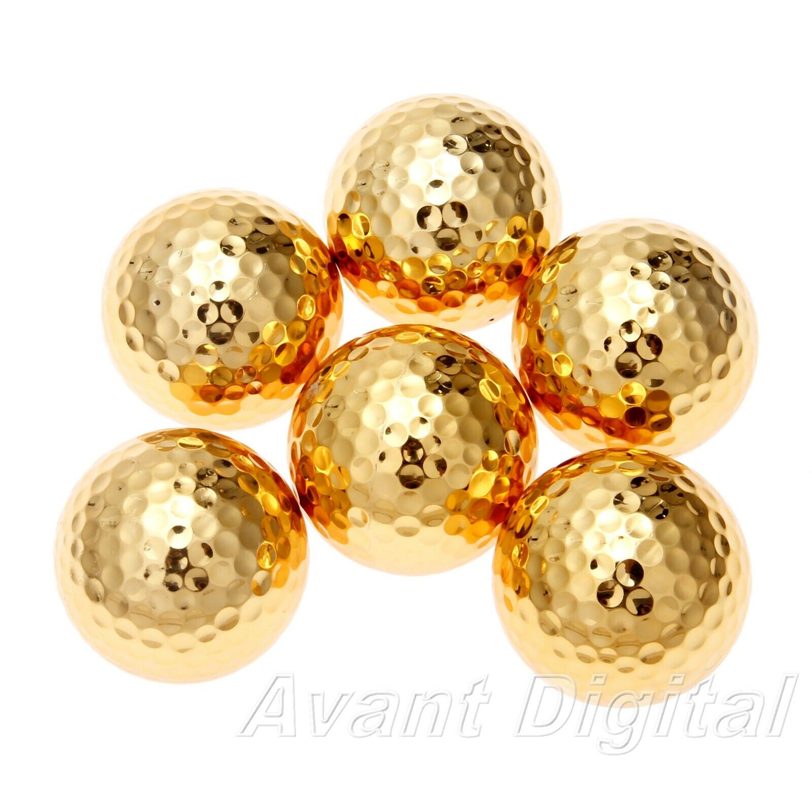 Unique Golden Golf Balls Essential Golf Play Ball Collect Ball 1.68inch 6Pcs/Kit