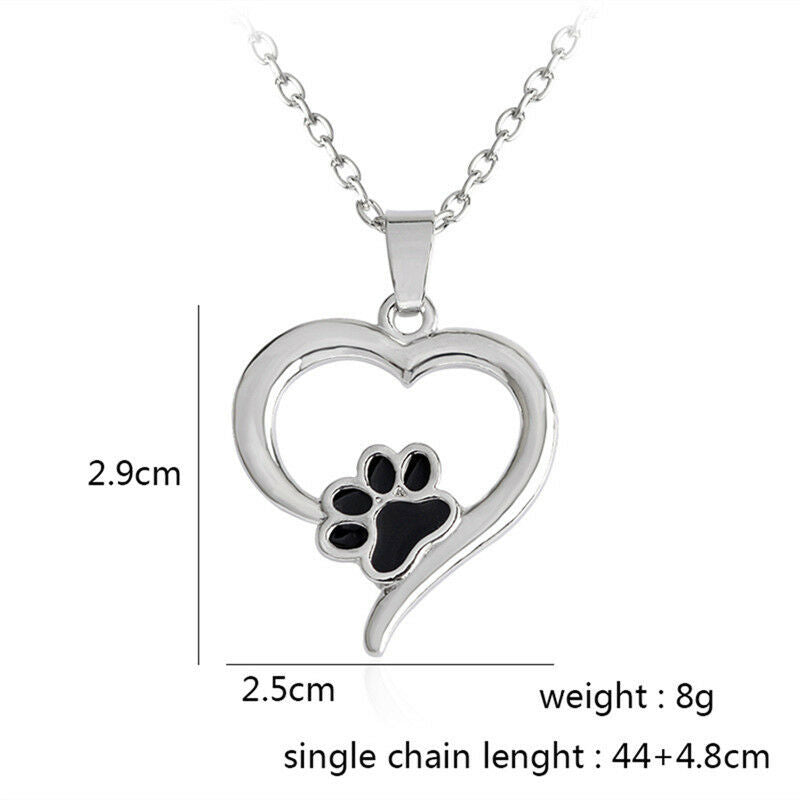 Hollow Pet Paw Print Necklace Cute Animal Dog Cat  Pendant Necklace Jewel.l8