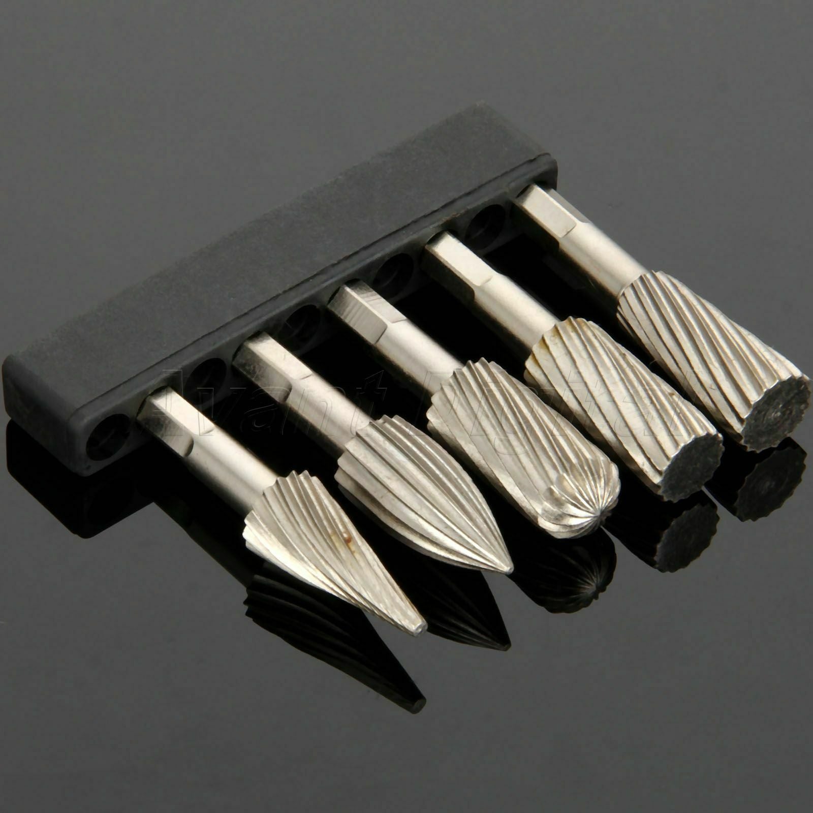5pc 13mm Head Carbide Rotary Burr Tool Grinder Bit 6.35mm Shank Kit High Quality