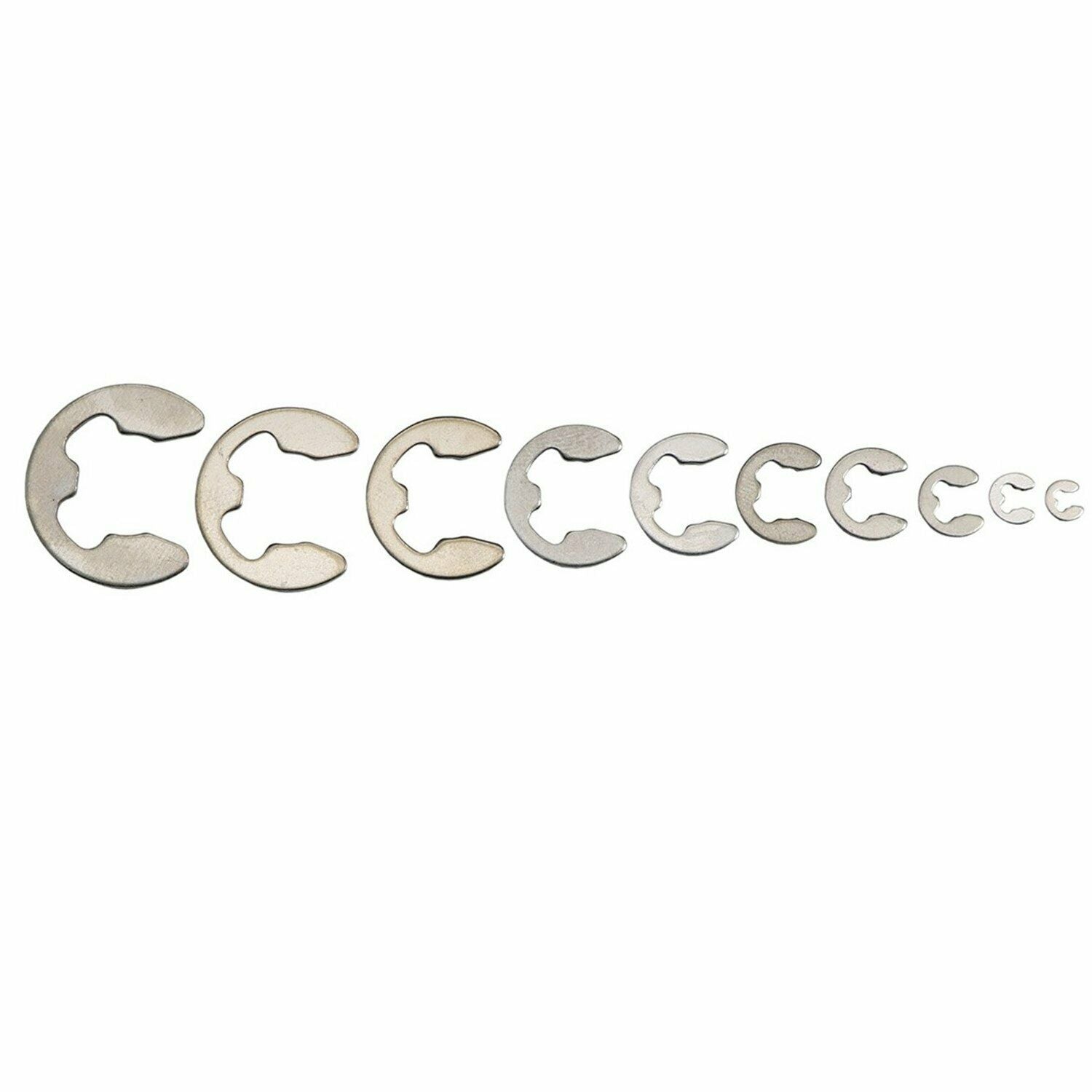 Stainless Steel E-Shaped Opening Circlip Retaining Clamp Ring 1.5-10mm Boxed