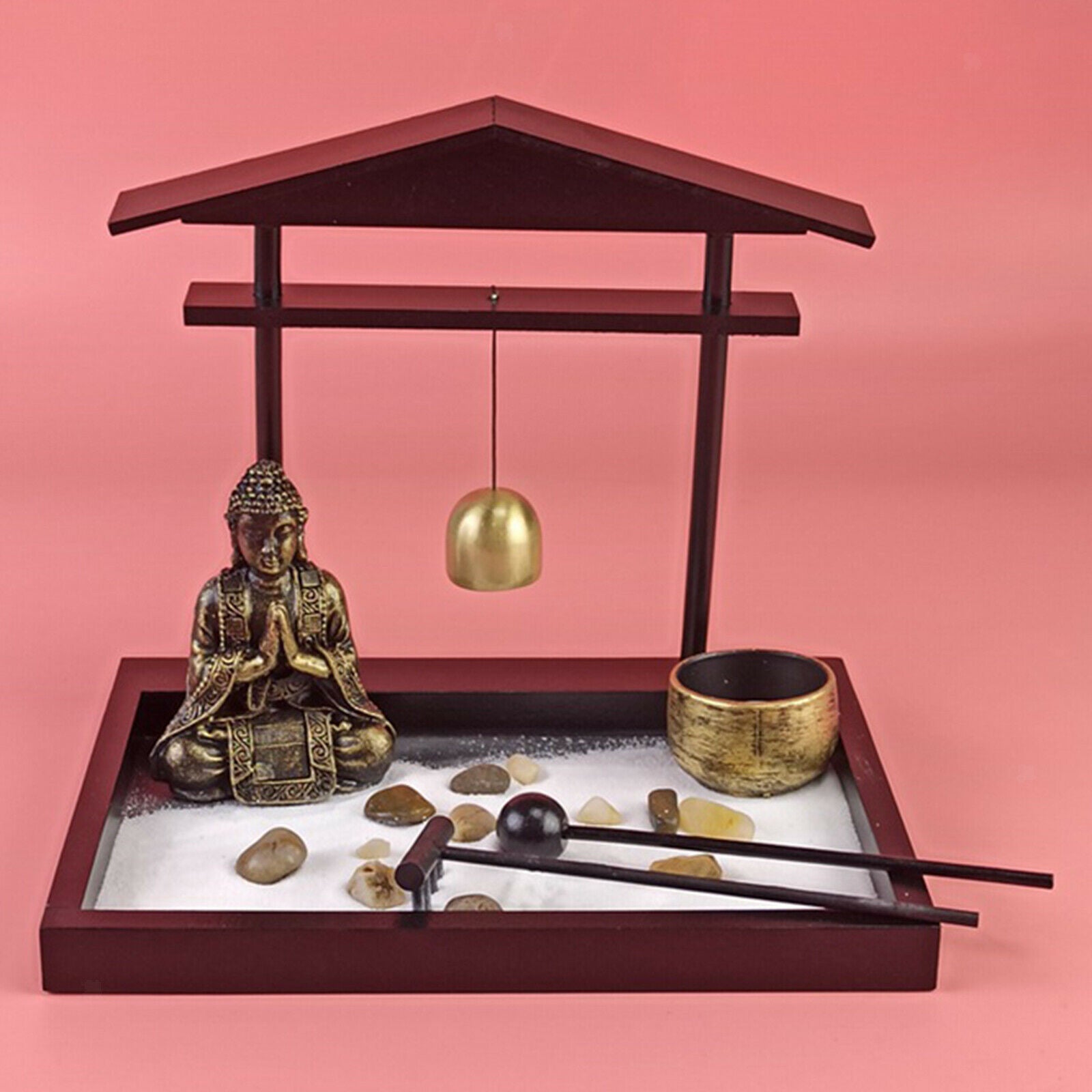 Zen Garden Kit Relaxation Rock Sand Garden for Desktop Stress Reliever