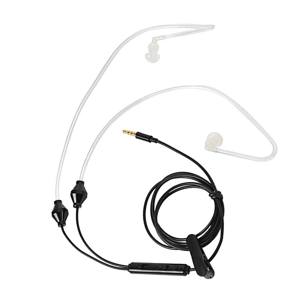 3.5mm Stereo Air Tube Wired Headphone Anti Radiation Headset for