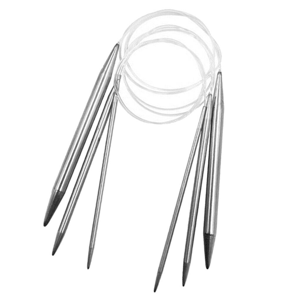 3pcs/Set Metal Fixed Circular Knitting Needles 80cm 4mm/7mm/10mm
