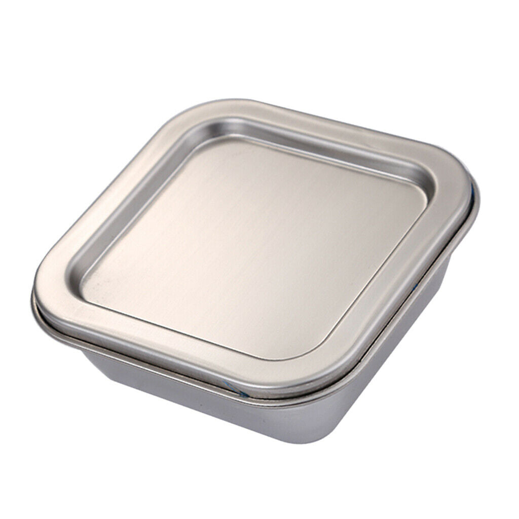 2X Stainless Steel Kitchen Food Crisper Containers Fresh Storage Box Square