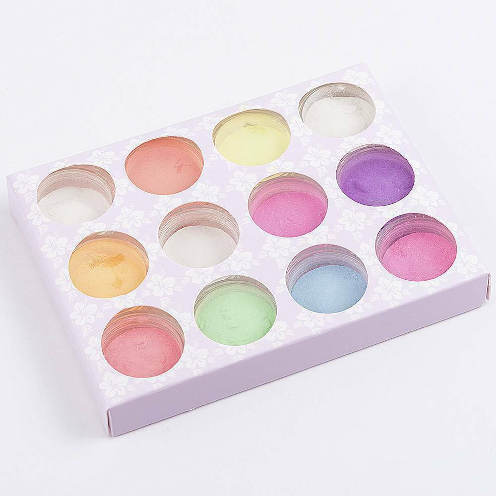 12Colors/Pack Acrylic Fluorescent Powder Glow In the Dark Manicure Nail Pigment~