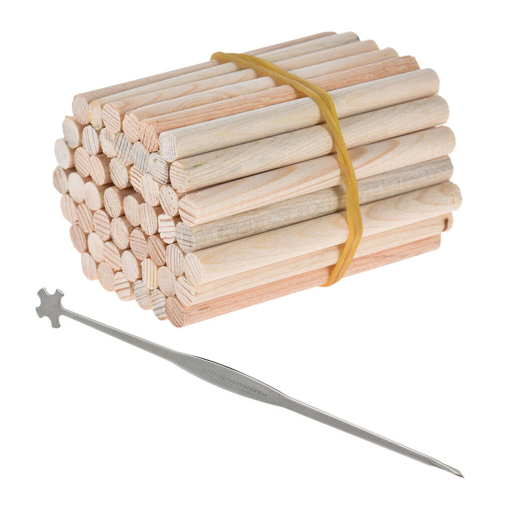 Finest 50Pcs 4/4 Size Violin Sound Post with Soundpost Mounting Kit Luthier Tool