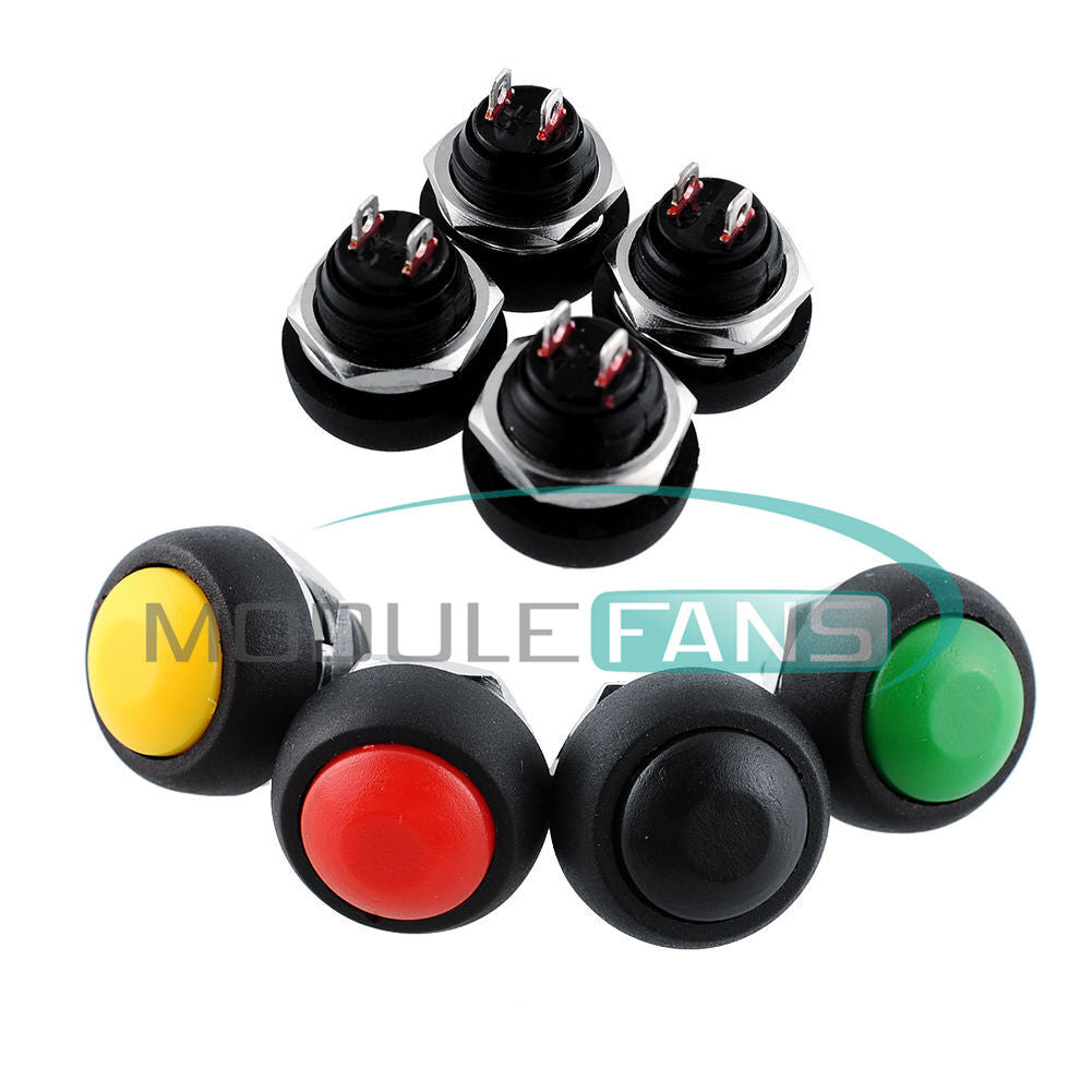 4PCS Mini 12mm Waterproof Momentary ON/OFF Push Button Round Switch M