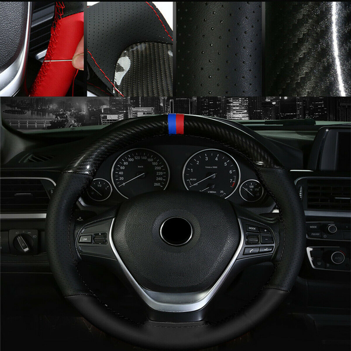 1 Piece 38CM Hand Sewing DIY Universal Car Steering Wheel Protector Cover Trim