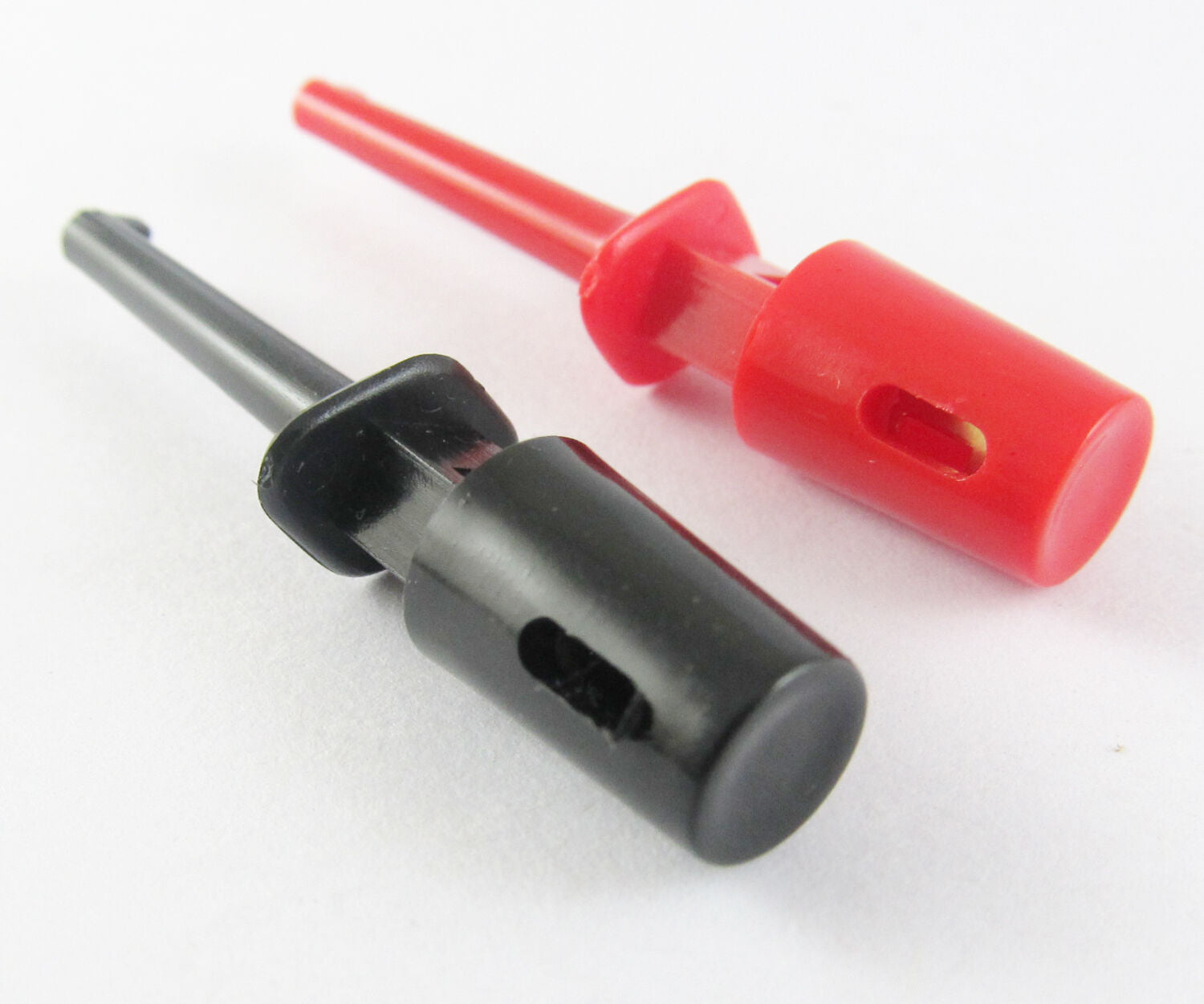 8 pcs 2 colors Grabbers Test Probes Single Hook Clip Round Small Size 43mm