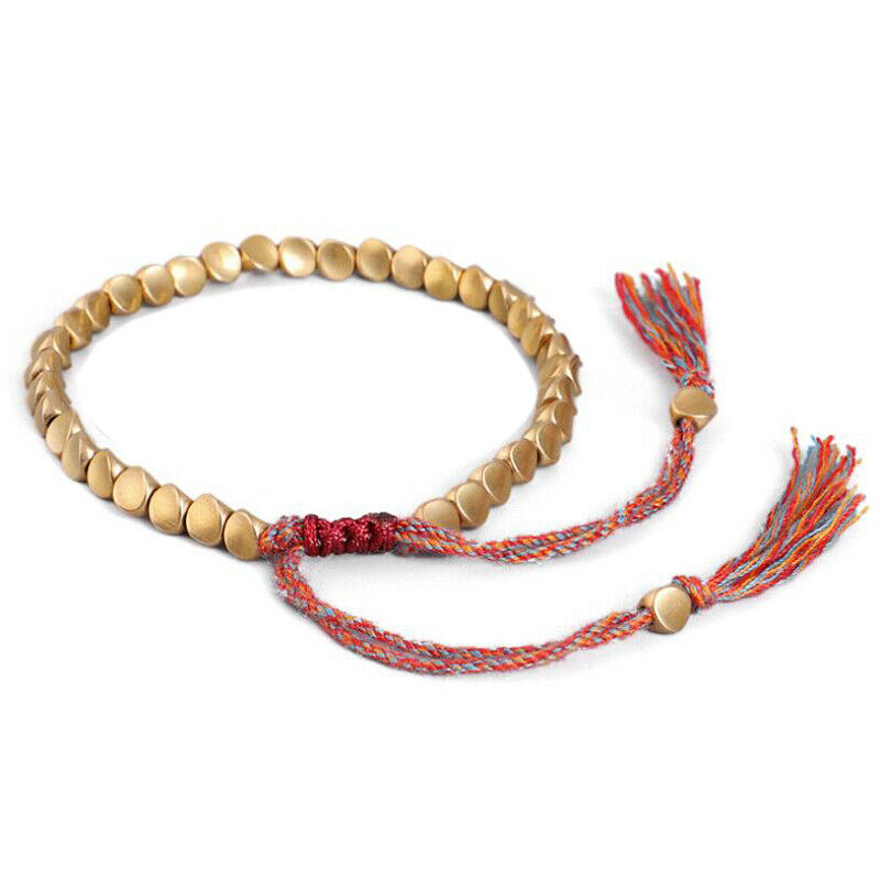 Tibetan Braided Knitting Copper Beads Lucky Rope Bracelet Bangle Unisex J.l8