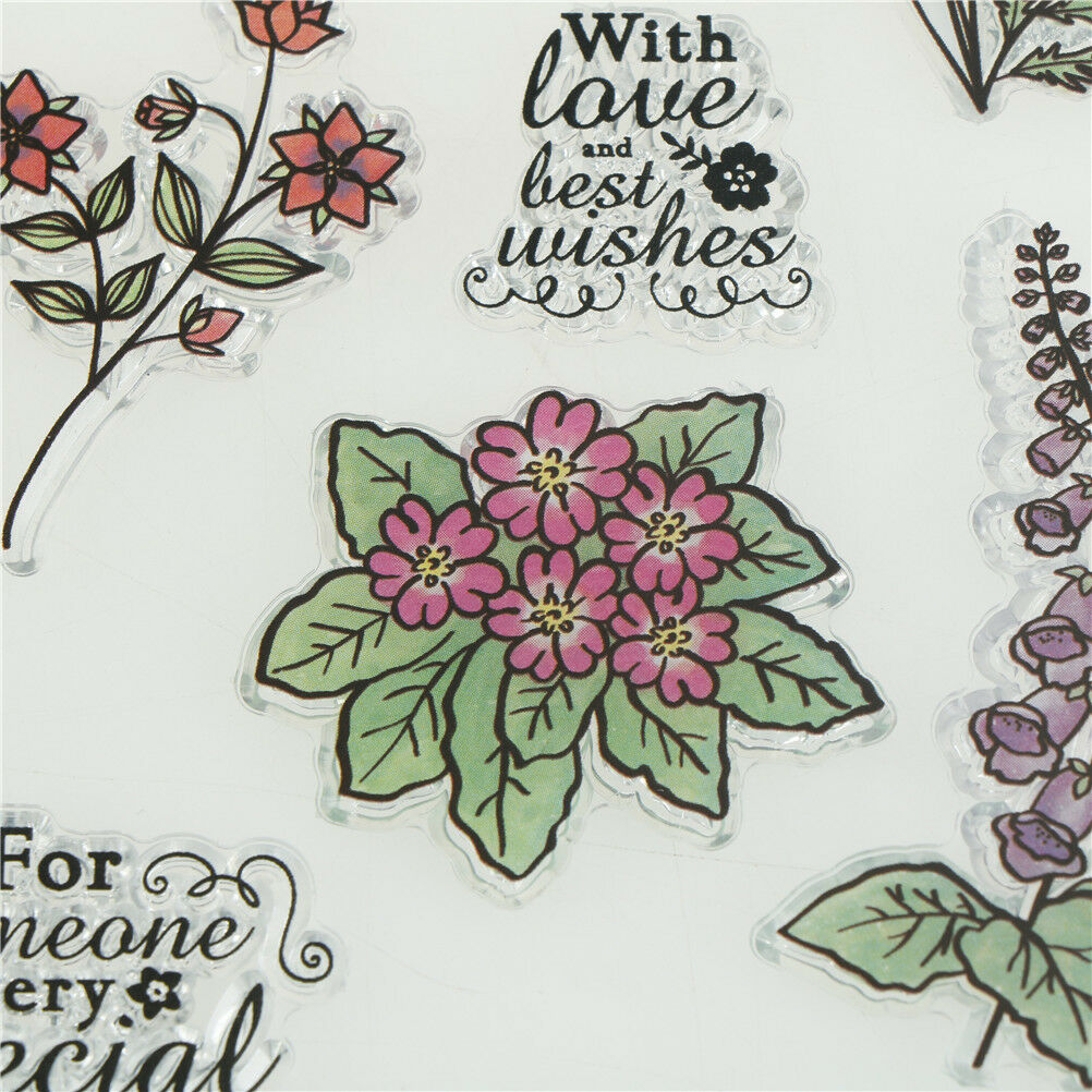 Transparent Clear Silicone Stamp flower Pattern for DIY Scrapbook Card Ma.l8