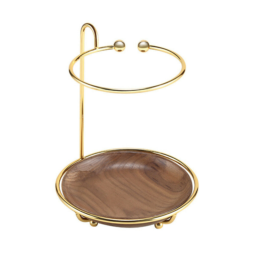 Cosmetic Jewelry Display Rack with Wooden Tray for Rings Bracelet Watches
