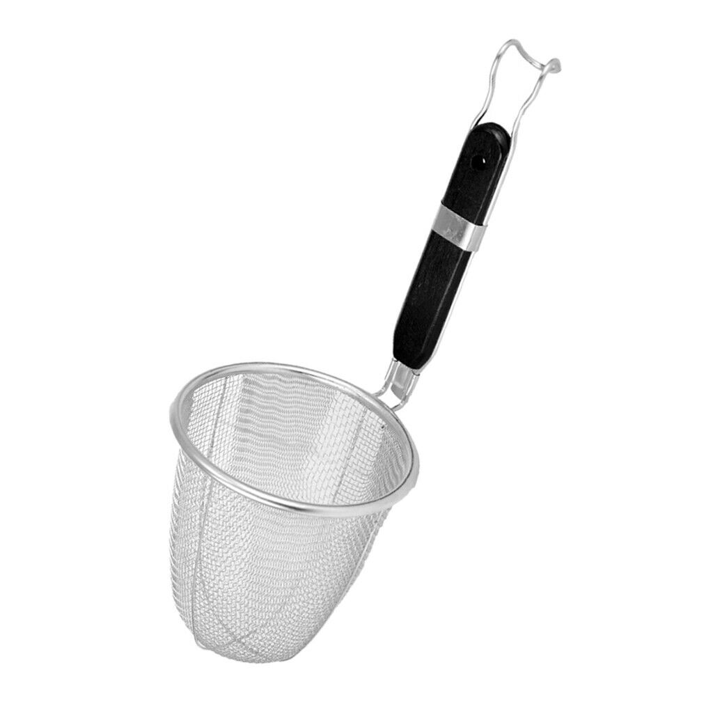 Stainless steel pasta strainer filter spoon wire skimmer spiral 13.5 cm