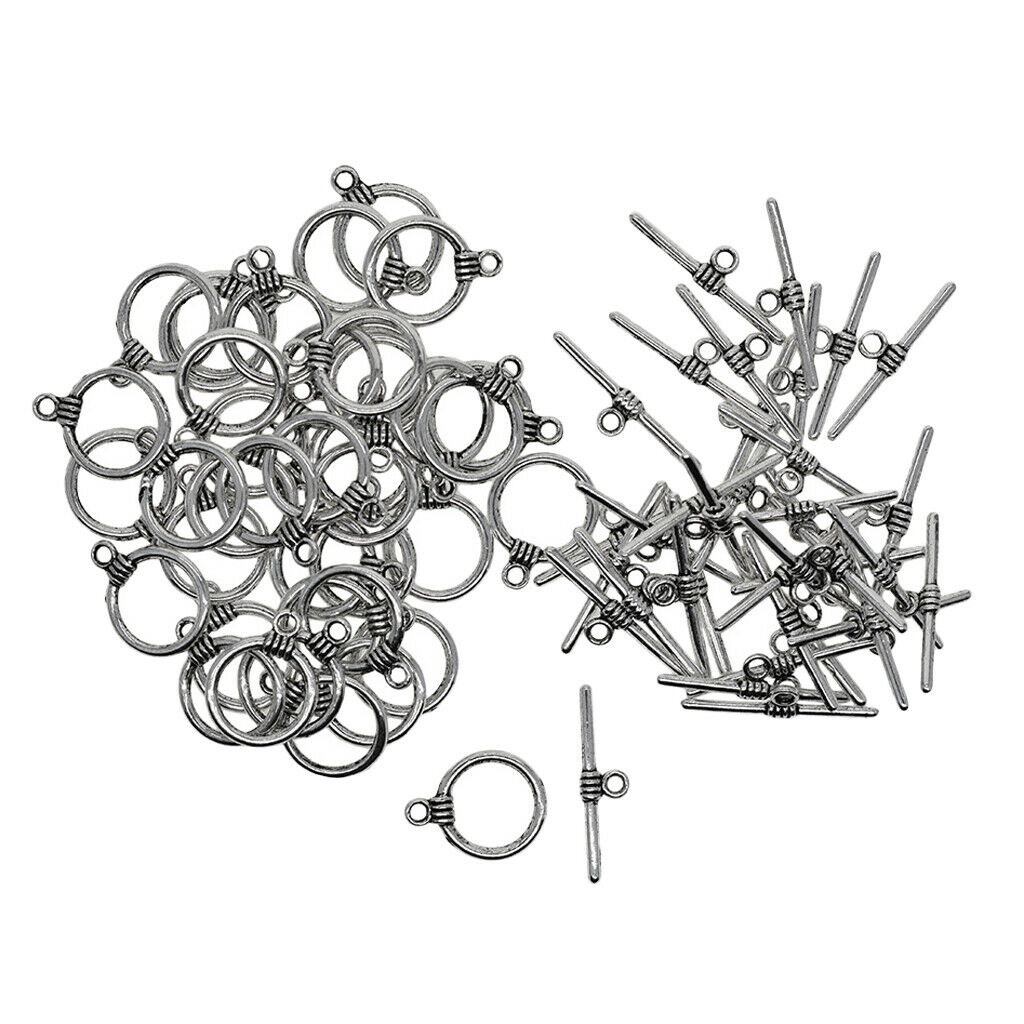 50 Set Toggle Clasp Pendants For Jewelry DIY Making Accessories