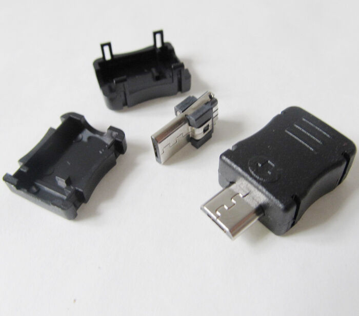 10pcs Micro USB 5 Pin Male Plug Socket Connector with Plastic Cover for DIY