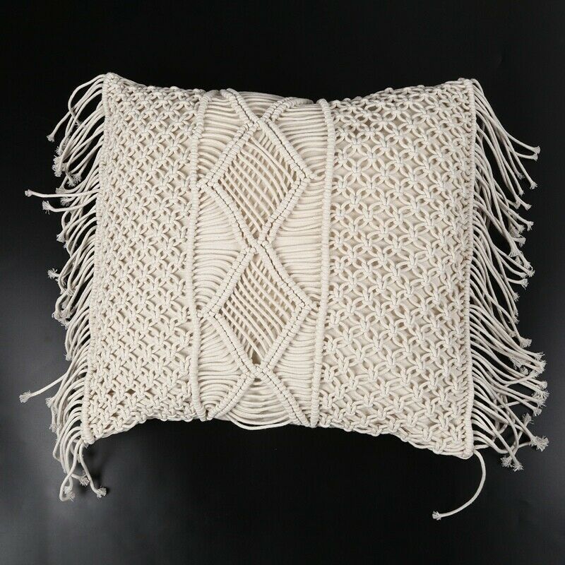 Cotton Linen Macrame Hand-Woven Cotton Thread Pillow Covers Geometry Bohemia CQ2