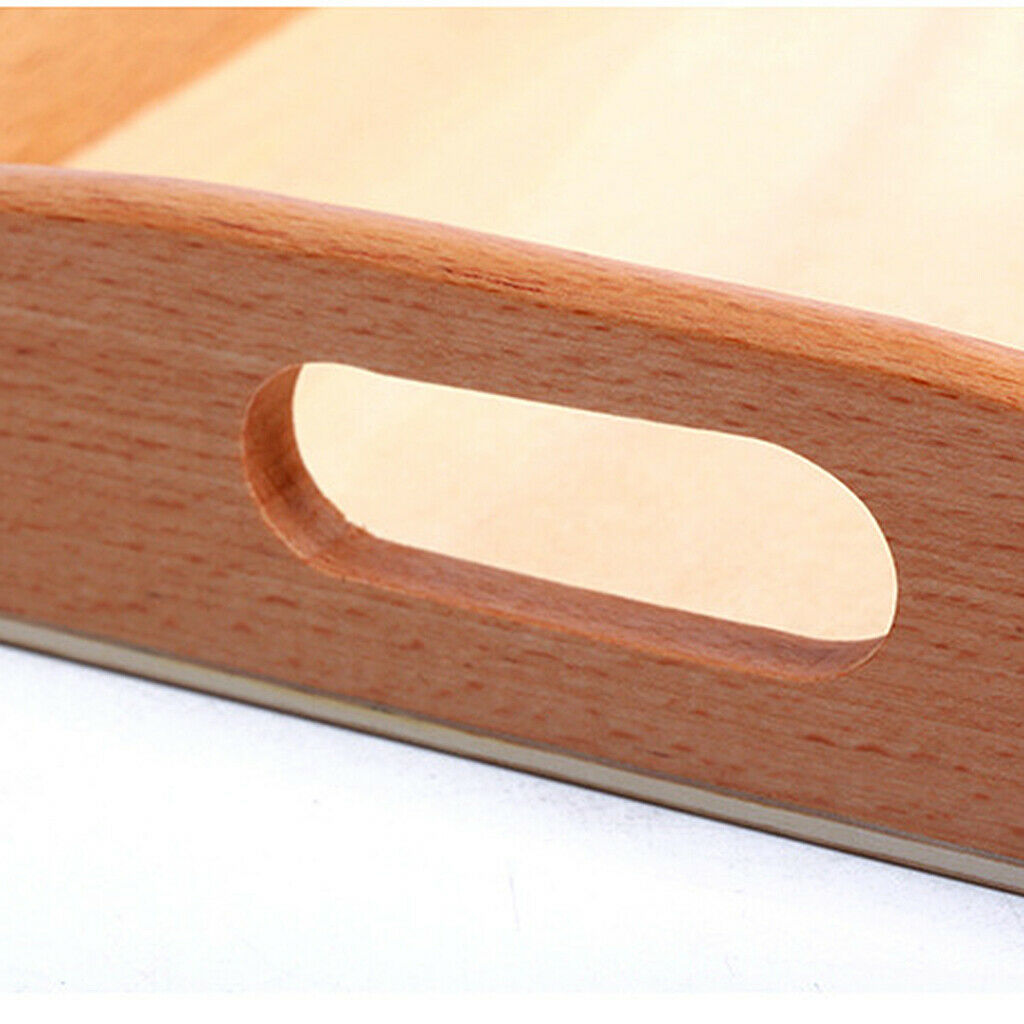 2 Wooden Montessori Rectangle Tray Cubes Beads Toys Holders With Handle S&M