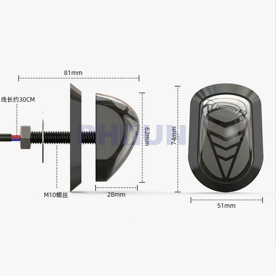 4pcs Motorcyle Round Water Flowing Turn Signal Light White DRL Red Brake Lamps