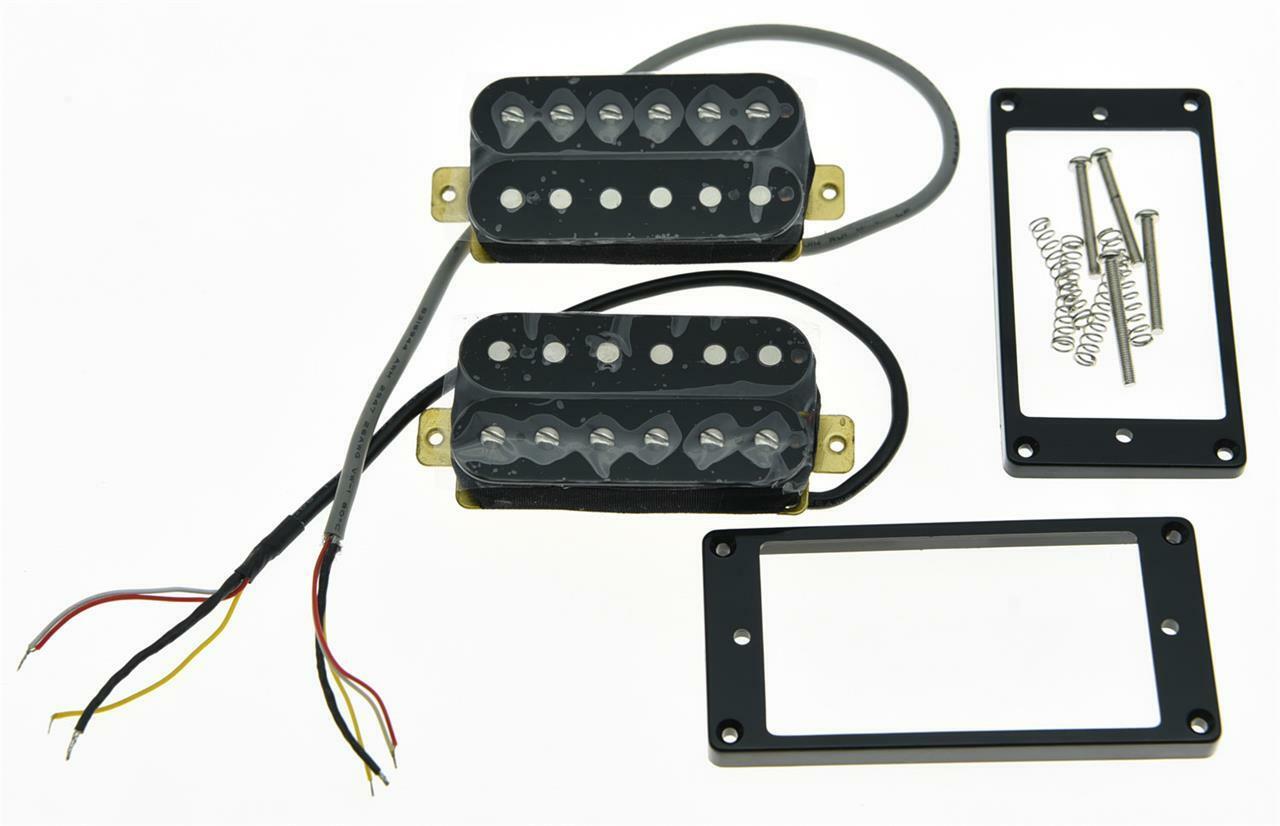 Set of 2 Black Alnico V Guitar Humbucker Neck&Bridge Pickup Power Sound Pickups