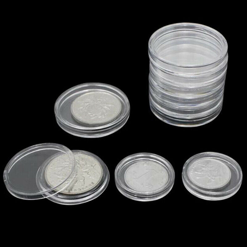 10Pcs/Set Transparent Plastic Coins Storage Capsules Protection Boxes Contai SJ