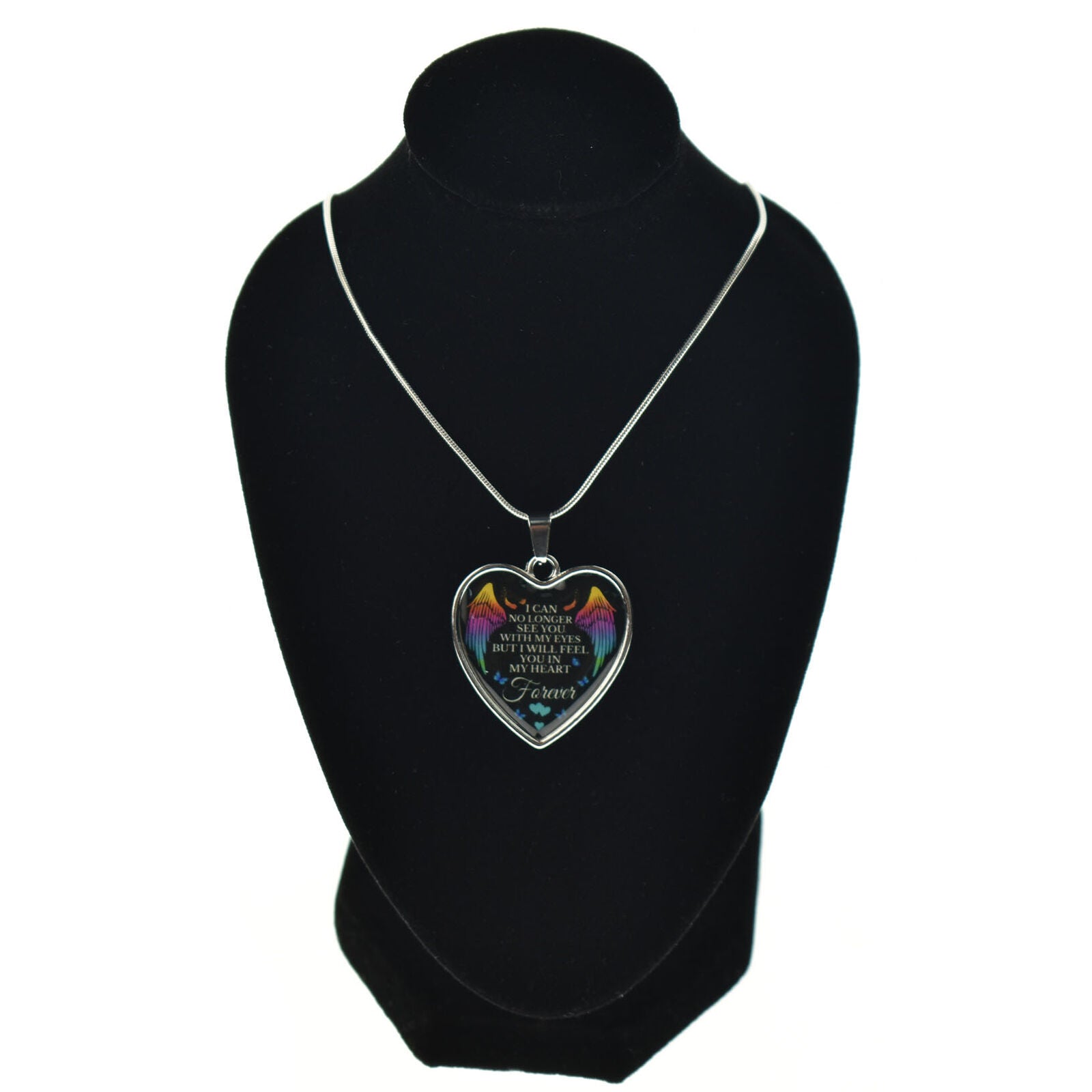 Memorial Necklace Butterfly Angel Wings In My Heart Forever