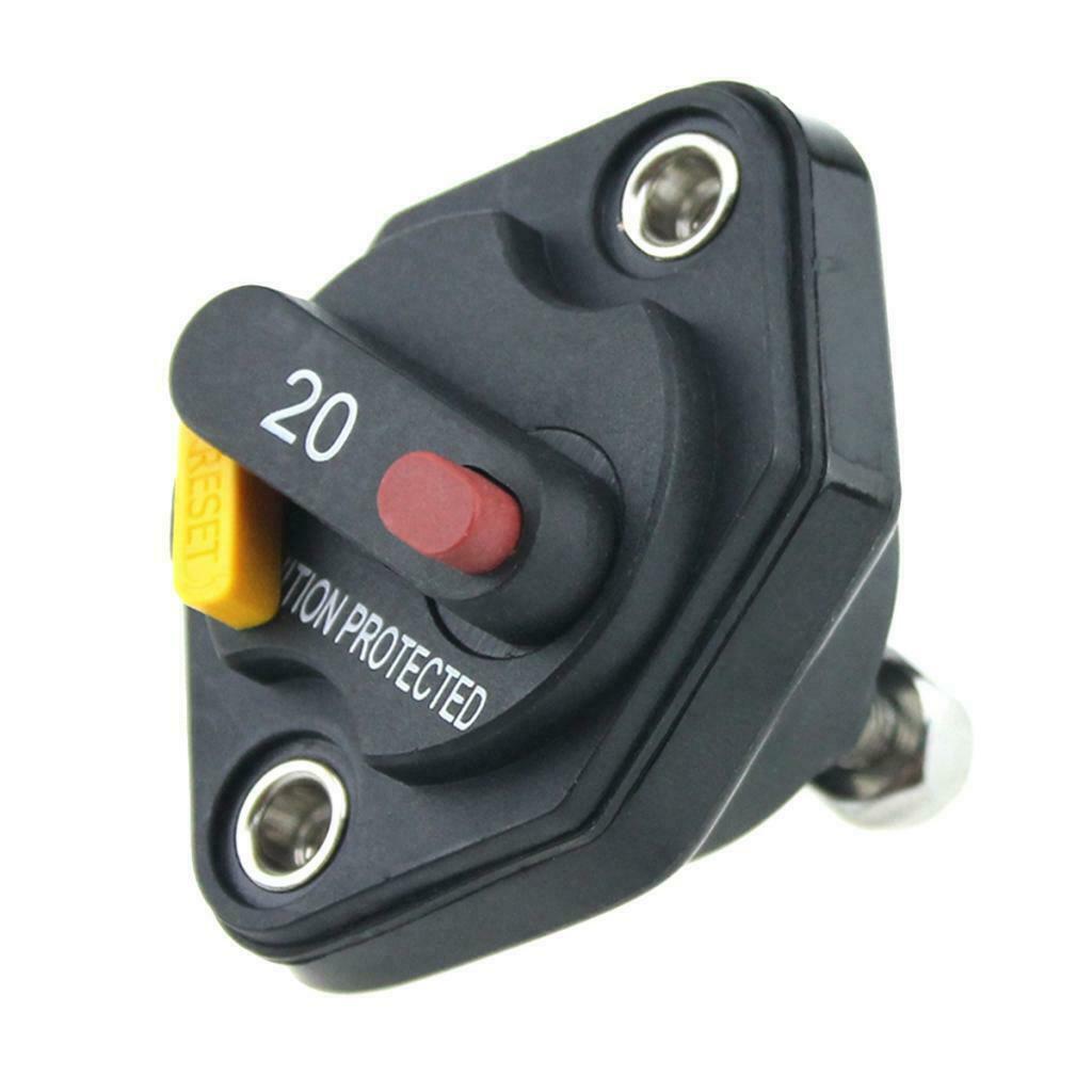12v In-Line Rv Auto Circuit Breaker Manual Reset Fuse Holder - 20A