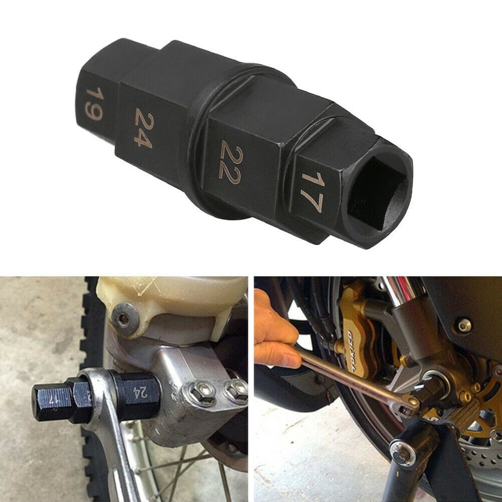 Motorcycle Front Rear Wheel 17 19 22 24mm Axle Hex Spindle Driver Removal Tool