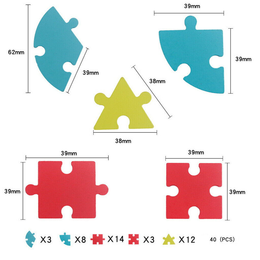 40x Colorful Puzzle Wooden Toys Animal Puzzles Jigsaw Game Educational Toys