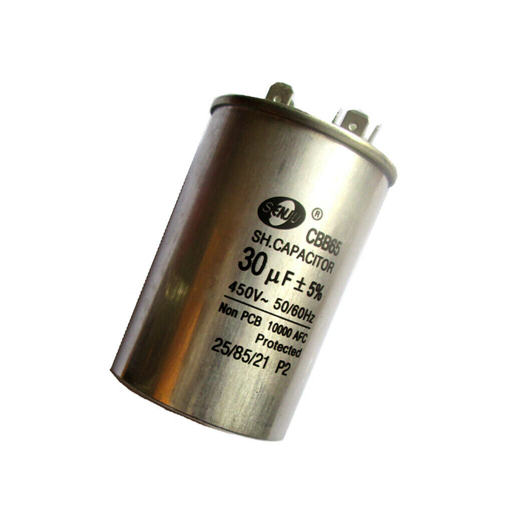 Round motor running capacitor 30uF 450VAC 50 / 60Hz for air conditioning