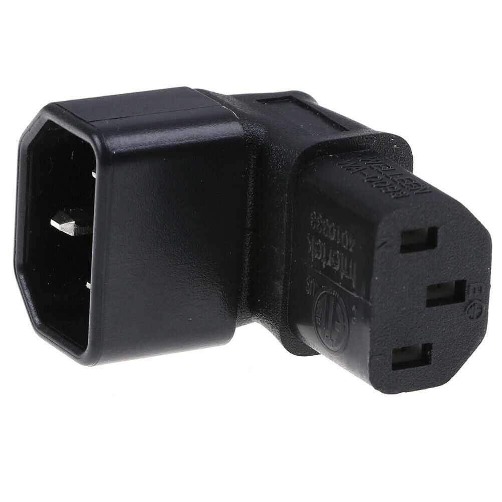 Down angled IEC adapter,right angled IEC 320 C14 to C13 for TV wall moun TH