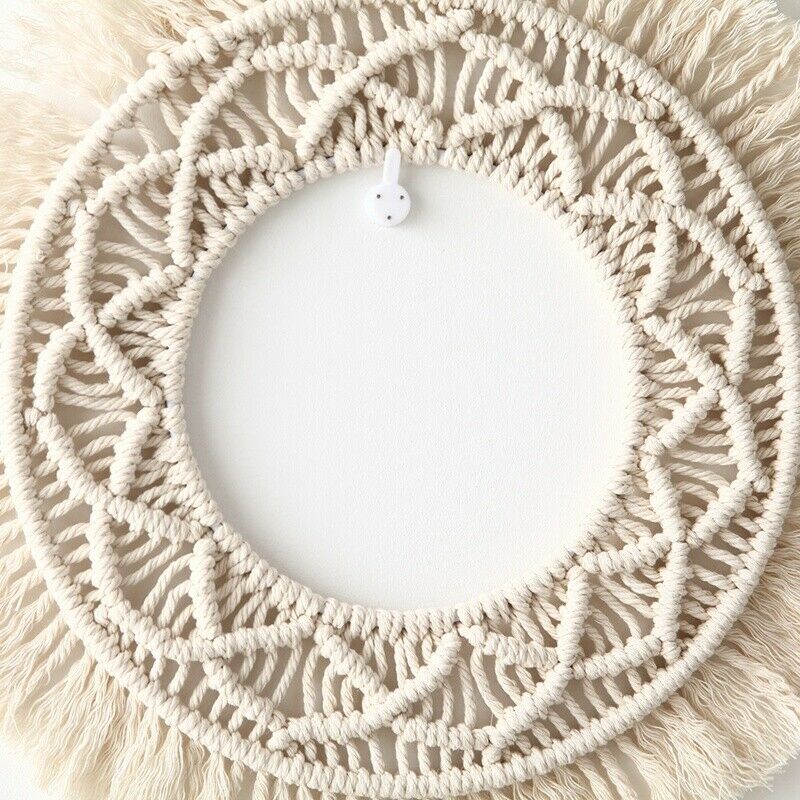 Boho Wall Mirror e Tapestry Handmade Woven Macrame Backdrop Wall e Tapestry B8M6