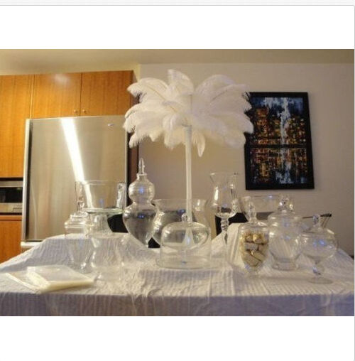 100pcs Top quality 10-12inch/25-30cm white ostrich feathers Decor wedding Party