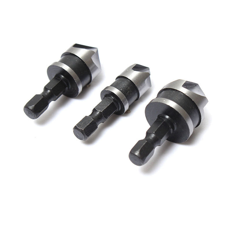 3 X Hex Countersink Bore Boring Set for Wood Metal Quick Change Drill Bit^qk SJ