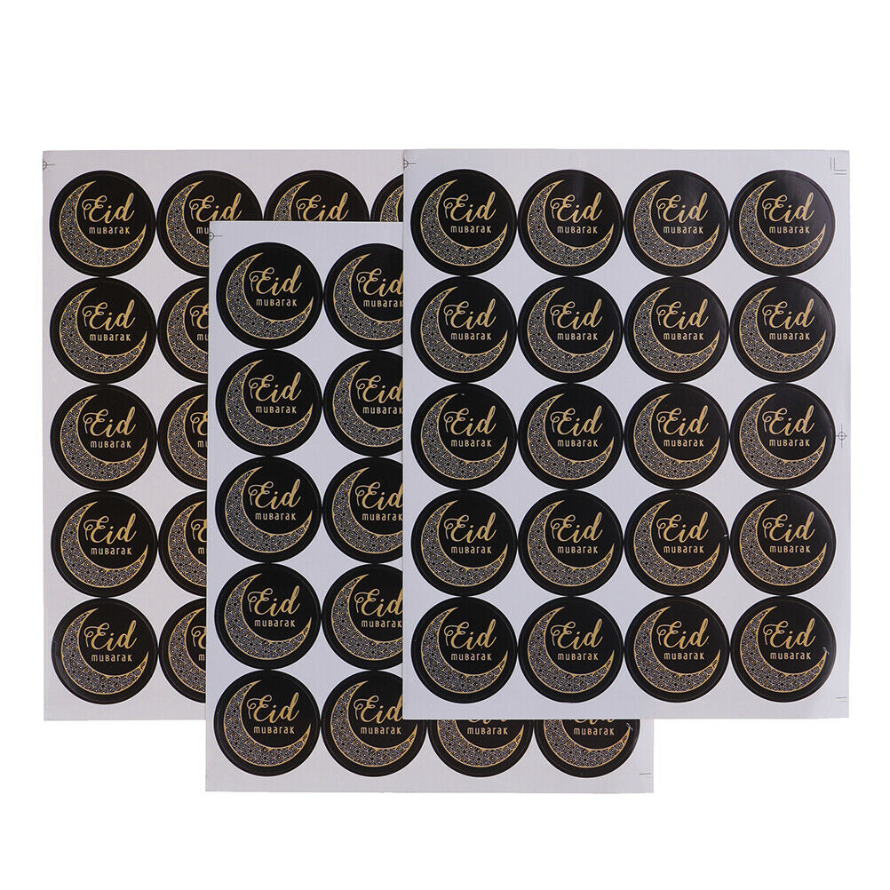 60pcs Eid Mubarak Paper Stickers Gift Seal Labels Islamic Ramadan Party D.l8